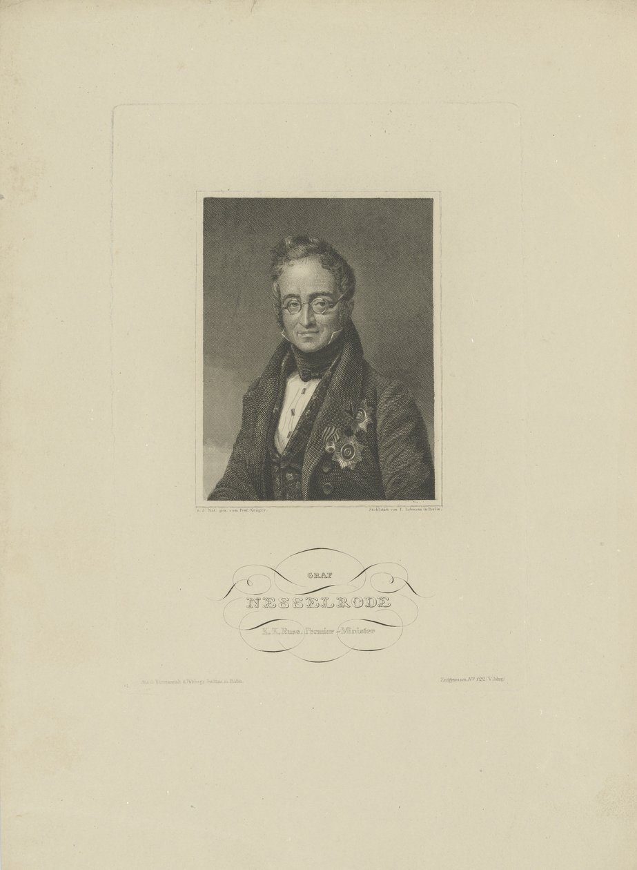 Karl Robert Nesselrode gróf portréja 1780-1862, 1832. alkotó: F. L. Lehmann