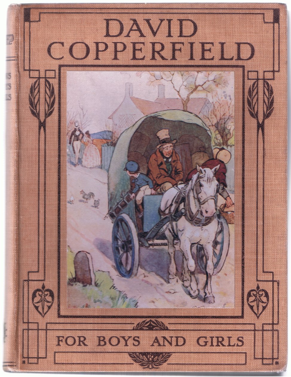 Elülső borítóterv, David Copperfield illusztrációja, 1914 alkotó: F. M. B. Blaikie