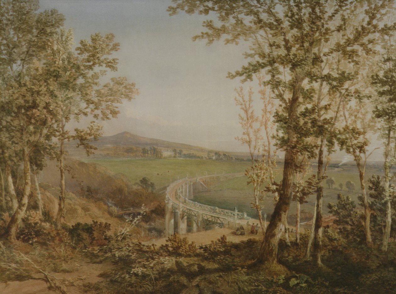 Ugyanannak a vasúti viaduktnak a képe felülről, 1849 körül alkotó: F. S. Cook
