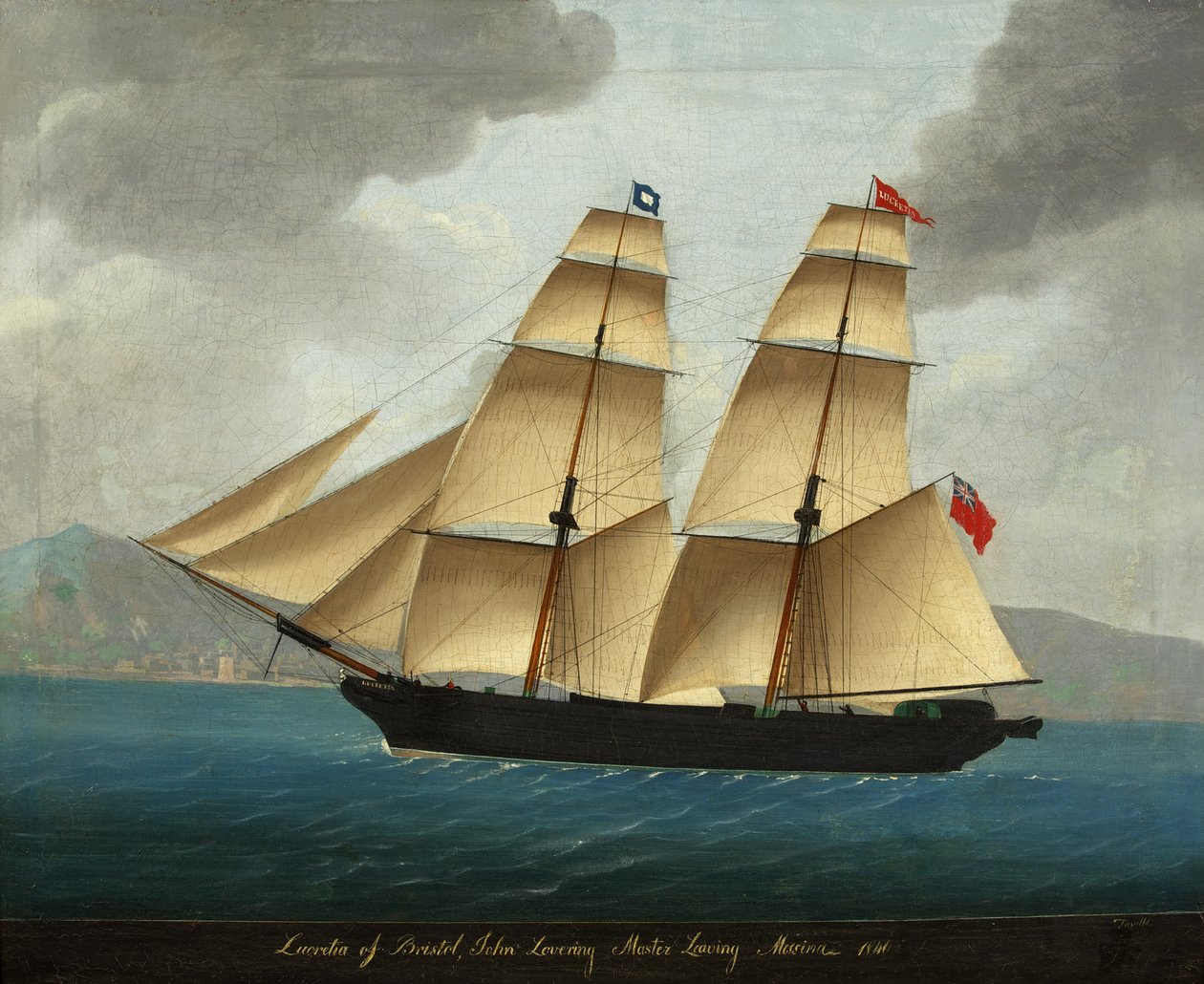 A bristoli "Lucretia" elhagyja Messinát alkotó: F. Tavilla