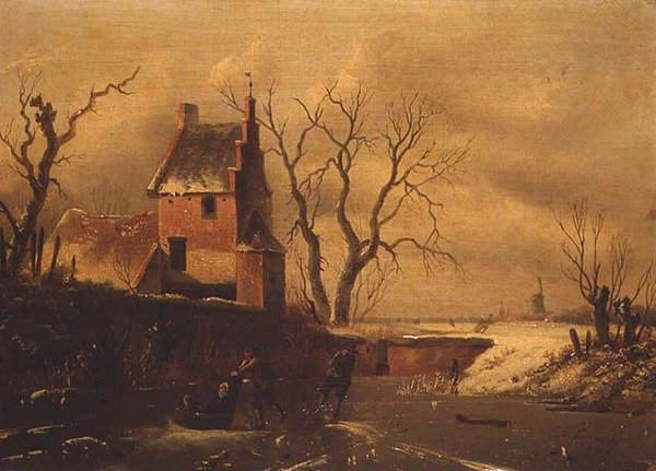 Téli táj alkotó: F. van Herte