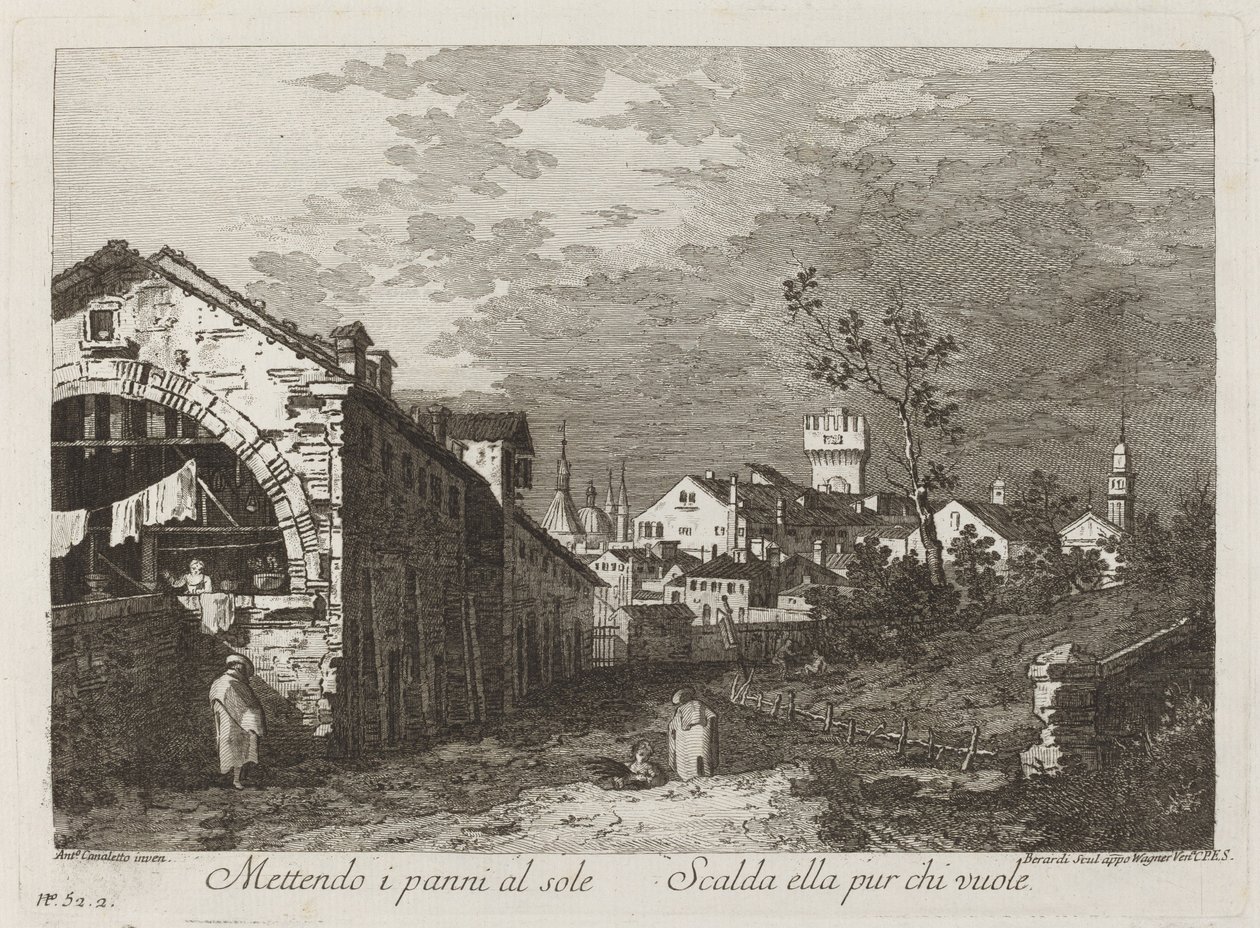 A ruhák felrakása... alkotó: Fabio Berardi after Canaletto