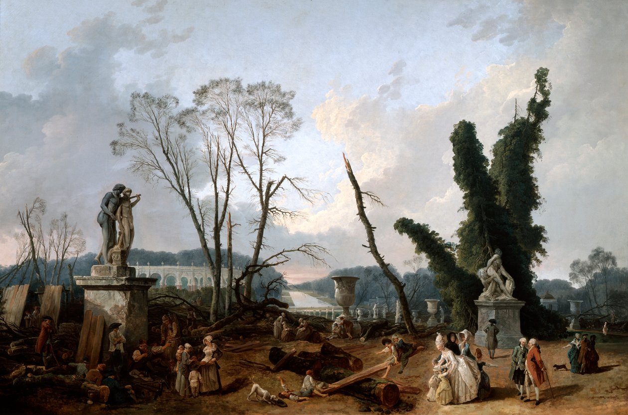 Kilátás a "Tapis Vert"-re Versailles-ban, 19. század alkotó: Fanny Robert
