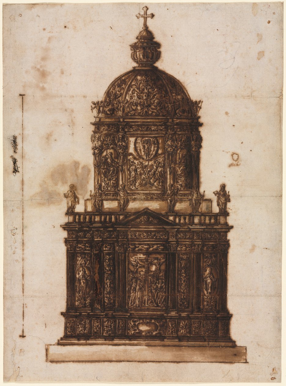 Tervezés egy cibóriumhoz, 1600-as évek. alkotó: Fantoni Family Workshop