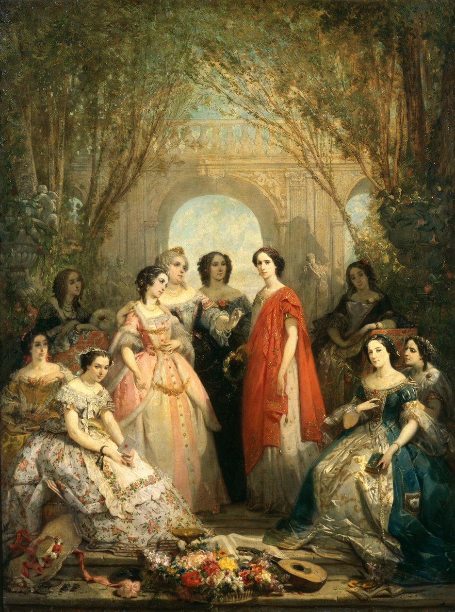A Comedie Francaise női jelmezeikben, 1855 alkotó: Faustin Besson