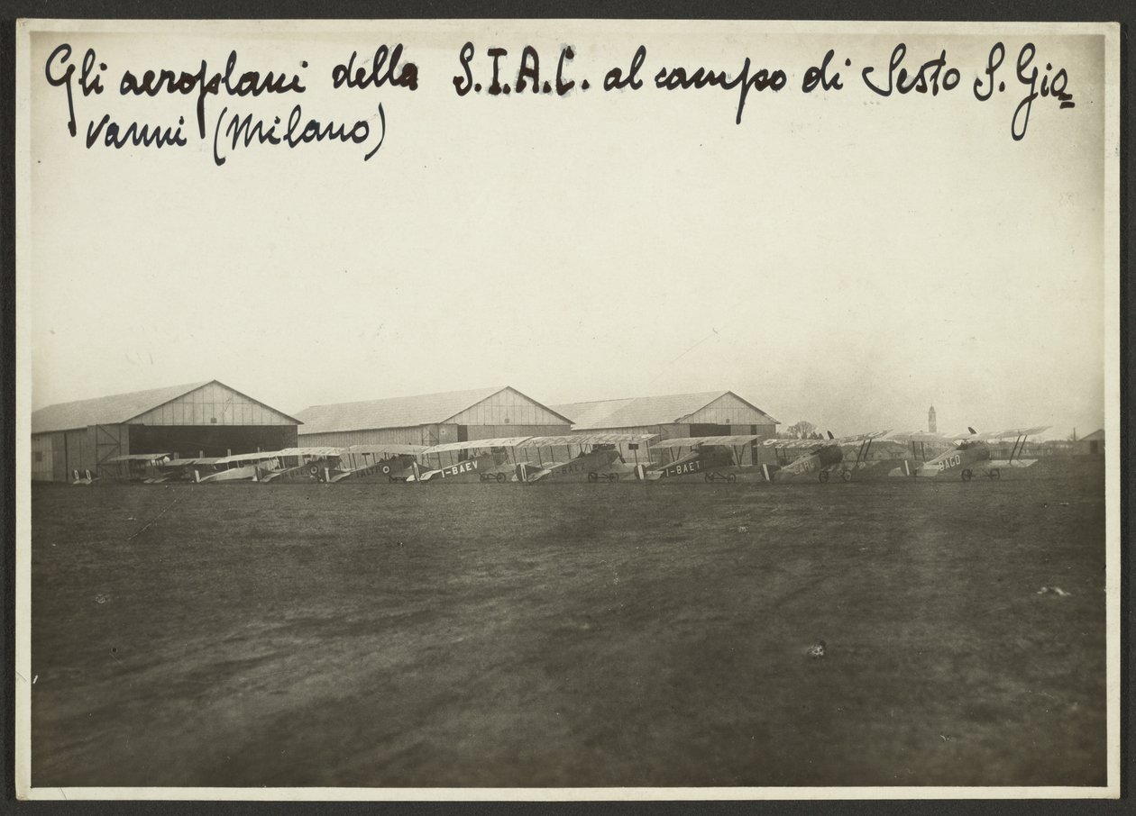 Az S.I.A.C. repülőgépei a Sesto S. Giovanni pályán (Milánó) alkotó: Fedele Azari