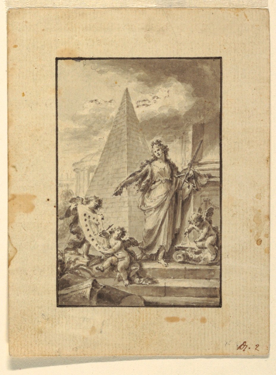 Rajz, illusztráció tervezése: "Építészet", 1760-89 alkotó: Fedele Fischetti