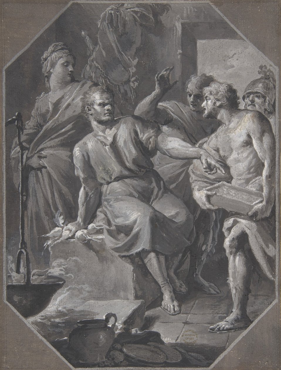 Manius Curius Dentatus a samnita követek ajándékának megtagadása, 1732-92. alkotó: Fedele Fischetti