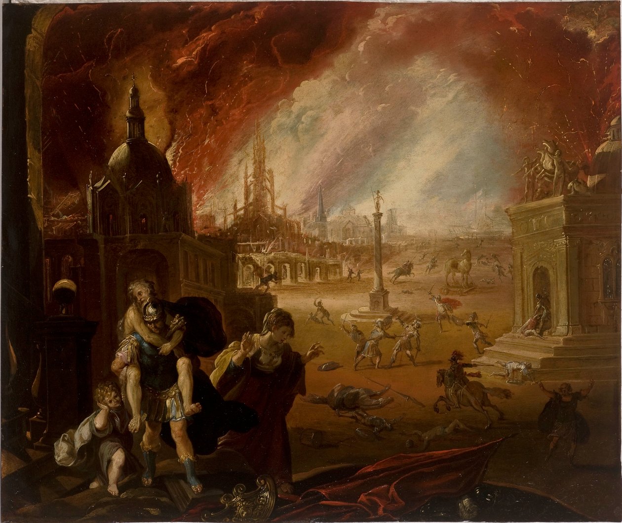 Aeneas repülése, Trója elestével túl (olaj a rézre) alkotó: Federico Barocci