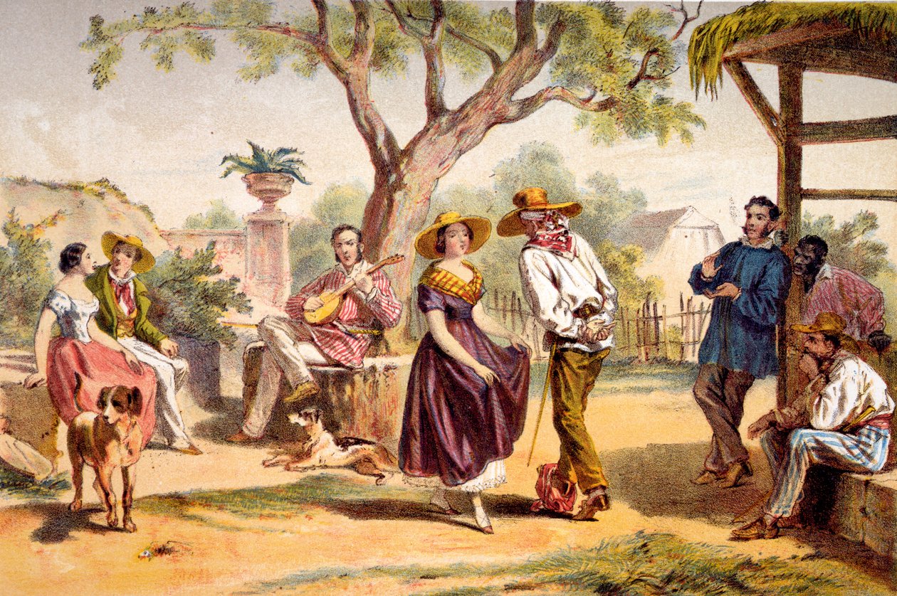 Zapateado – Nemzeti tánc, 1840 alkotó: Federico Mialhe