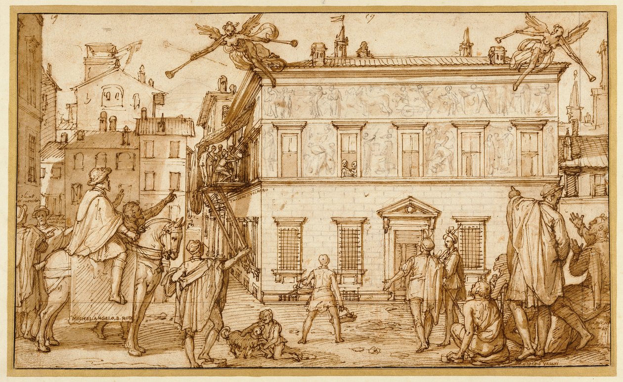 Taddeo Palazzo Mattei homlokzatának díszítése alkotó: Federico Zuccaro