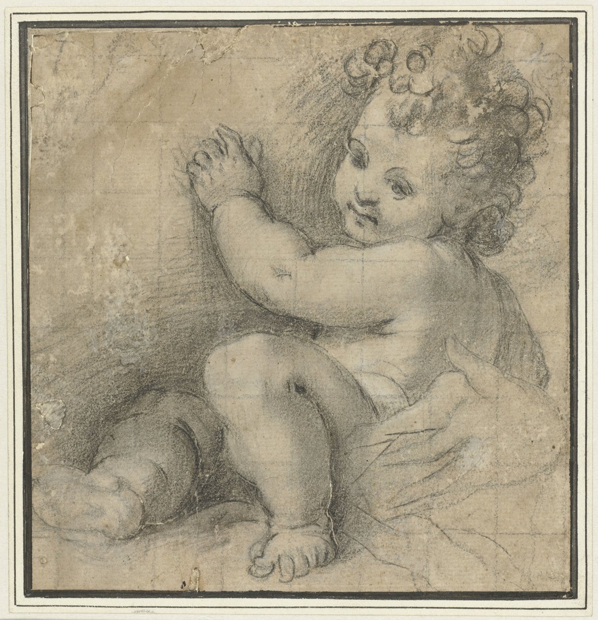 Krisztus gyermek Mária kezével alkotó: Federico Barocci