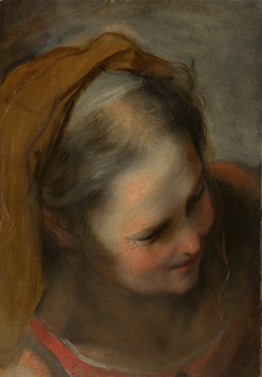 Egy öregasszony feje jobbra lent néz alkotó: Federico Barocci