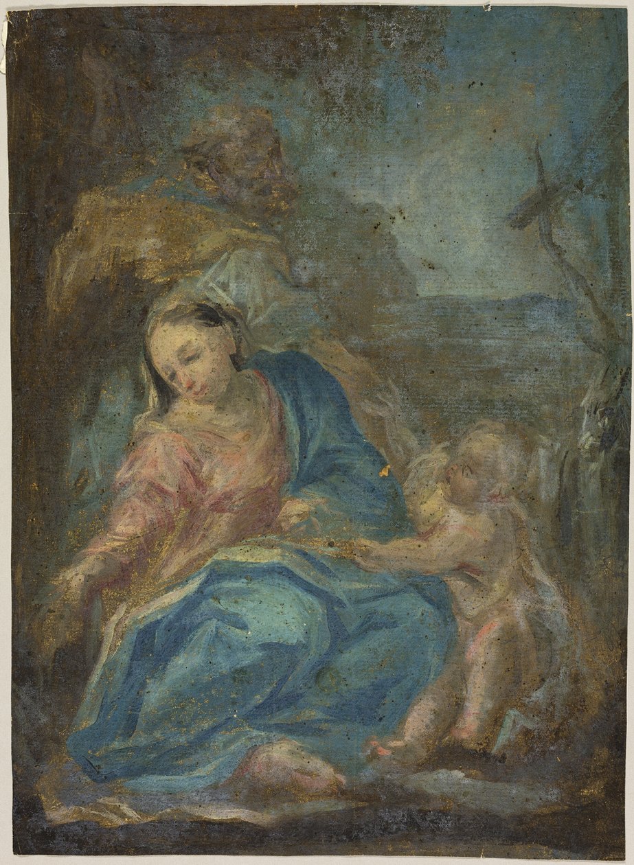 Pihenés az egyiptomi repülésen (recto); Rózsafüzér Madonna (verso) alkotó: Federico Barocci