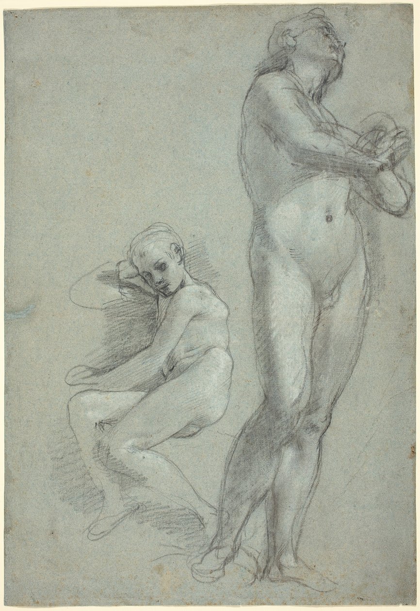 Két meztelen fiatal [recto] alkotó: Federico Barocci