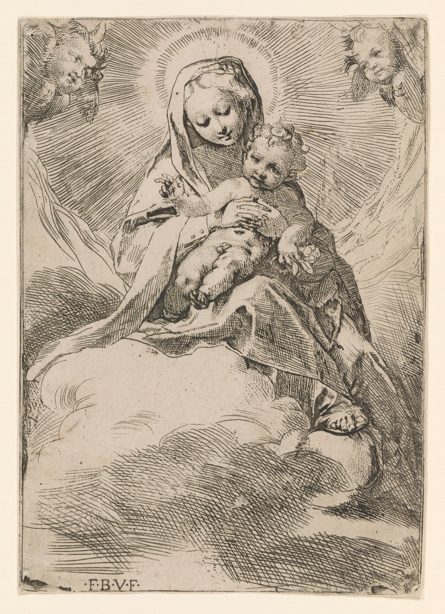 Szűz és gyermek a felhőkben alkotó: Federico Barocci