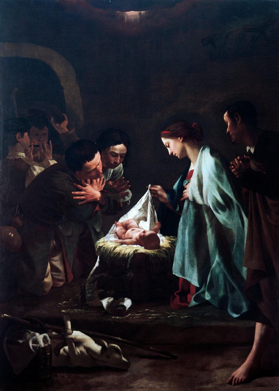 Pásztorimádat, Federico Bencovich (1677-1753), olaj, tábla, 233x166 cm, részlet alkotó: Federico Bencovich