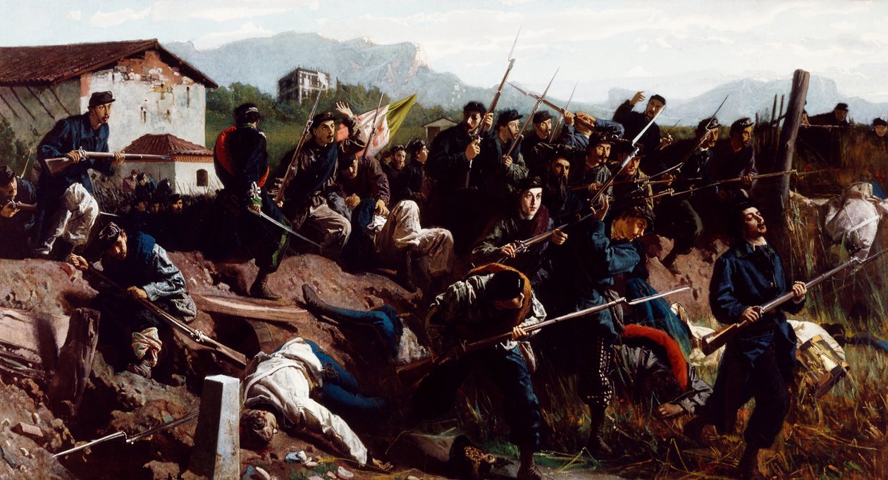 A varese-i csata, 1862 körül (olaj, vászon) alkotó: Federico Faruffini