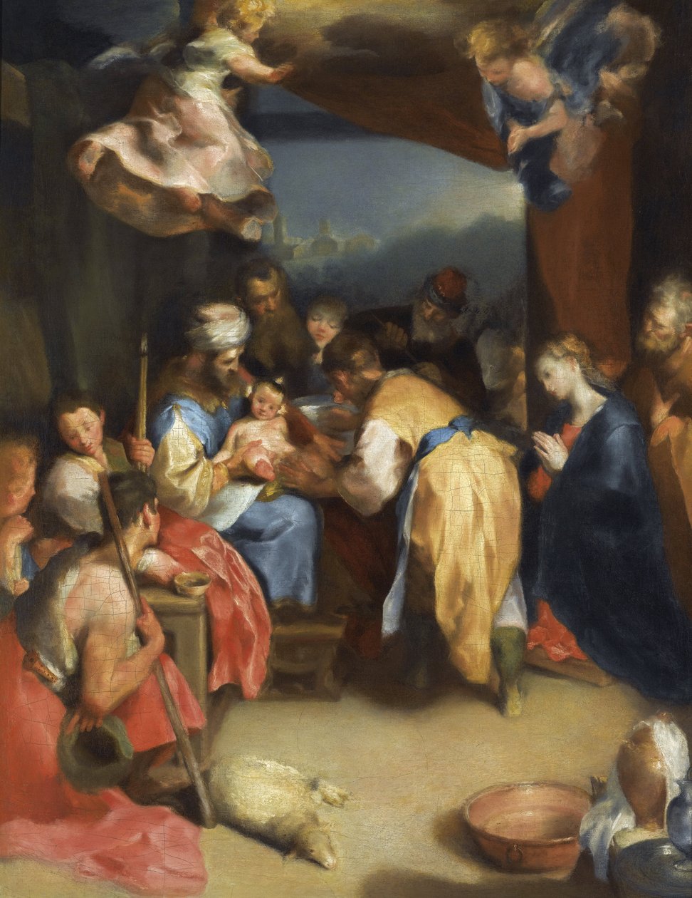 Jézus körülmetélése - Krisztus körülmetélése - Barocci, Federigo (1528-1612) - Olaj, vászon - 81,8x63,7 - Magángyűjtemény alkotó: Federico Fiori Barocci or Baroccio