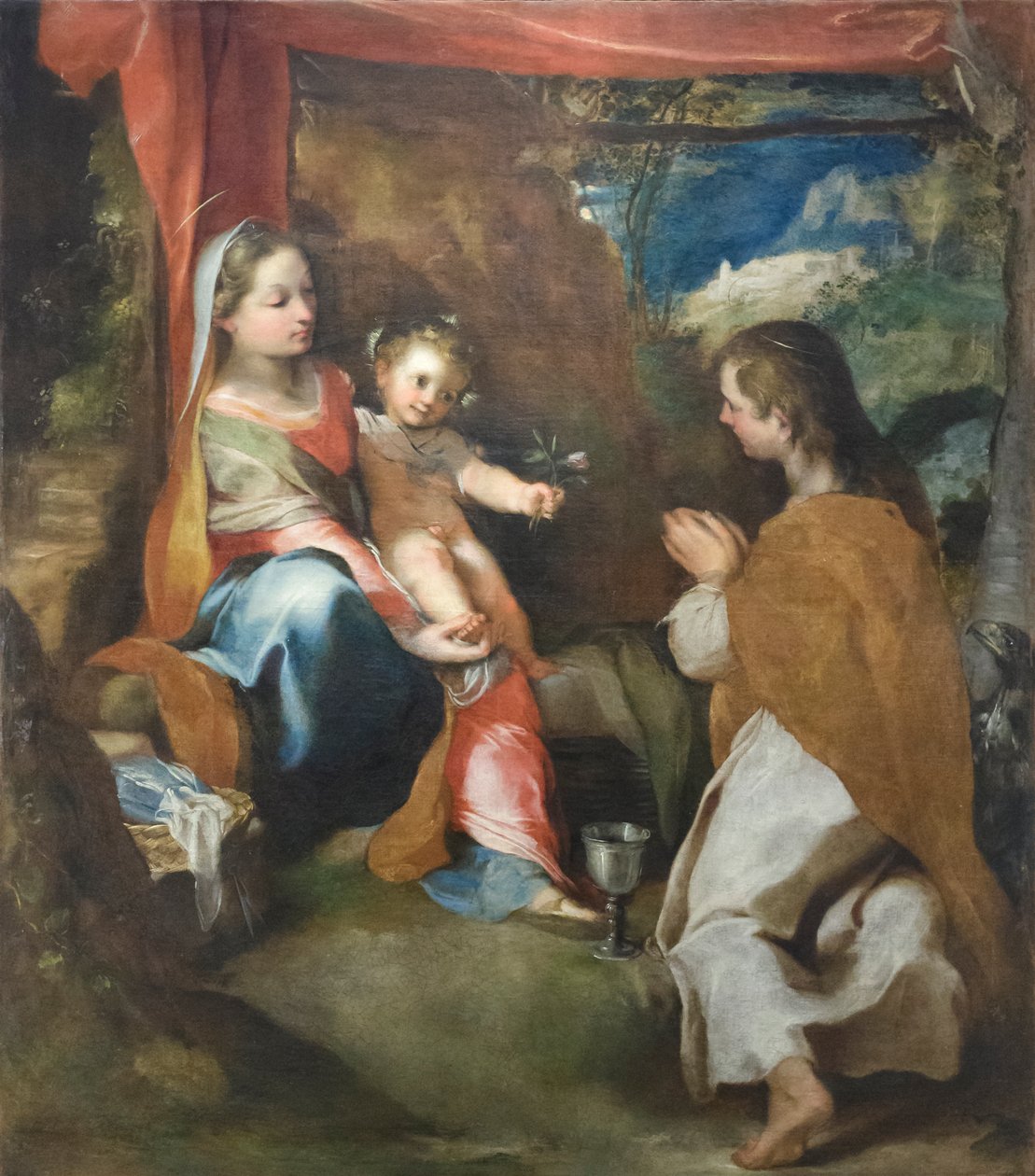 Madonna a gyermekkel és Szent János evangélistával, 1565 körül (olaj, vászon) alkotó: Federico Fiori Barocci or Baroccio