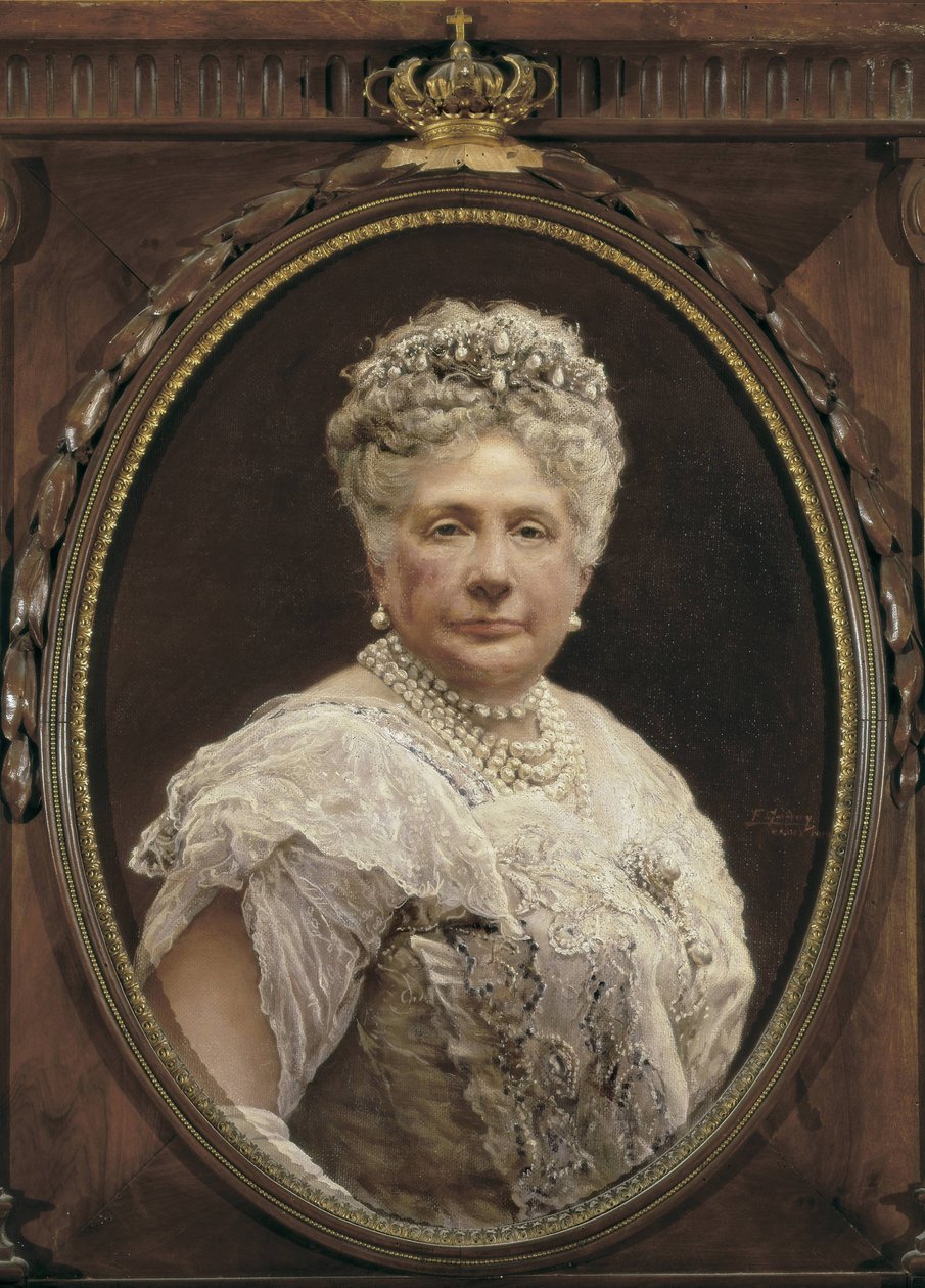 Borbon Izabella, a spanyol Infanta, II. Izabella lánya és XII. Alfonz nővére portréja (olaj, vászon) alkotó: Federico Godoy y Castro
