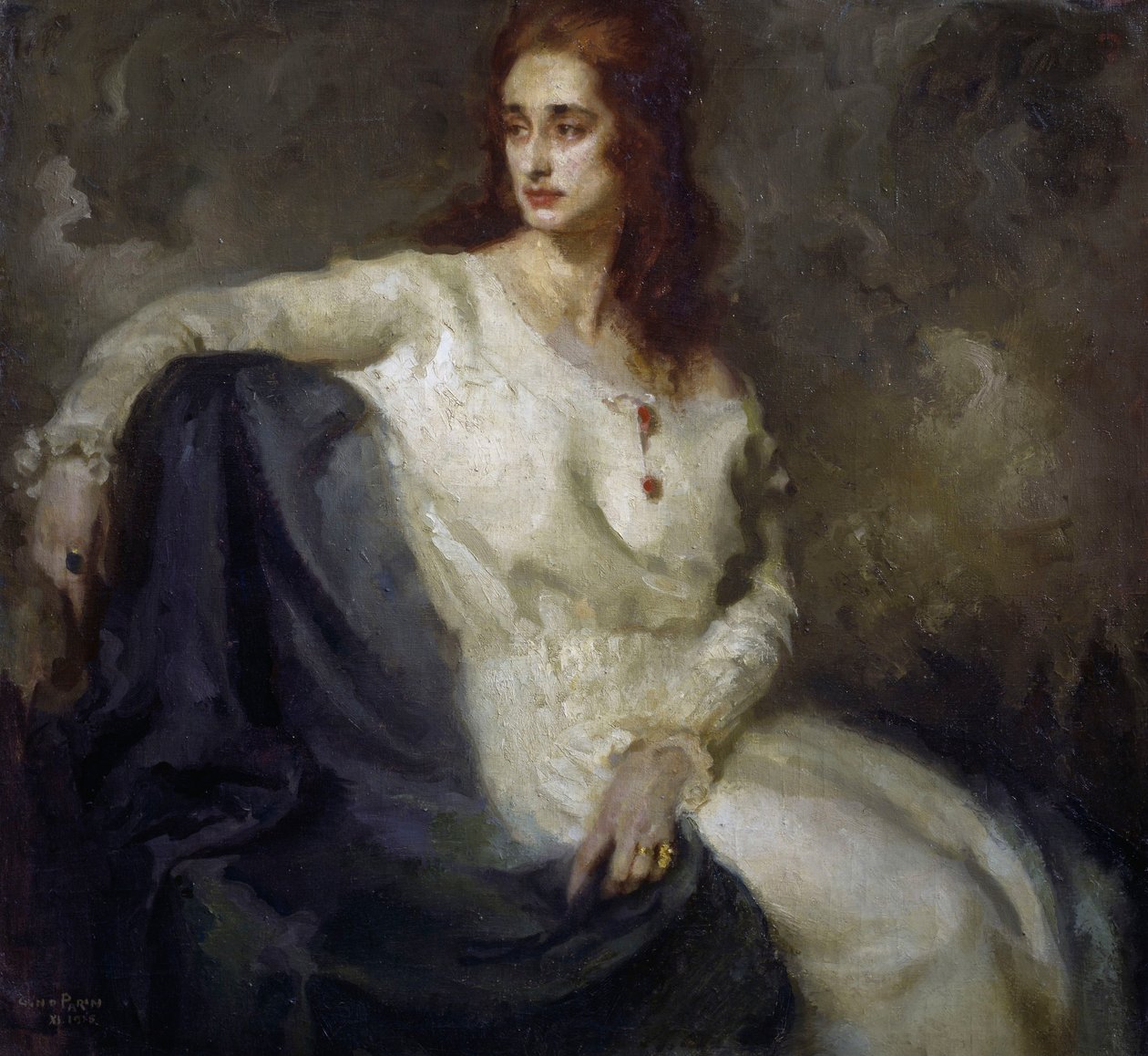 Hölgy fehérben (Dama in bianco) 1915 (olaj, vászon) alkotó: Federico Guglielmo Jehuda Pollack