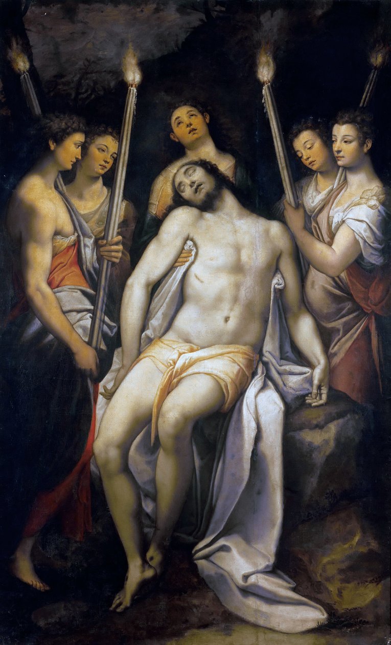 Halott Krisztus Angyalok által támogatott, 1566-1568. alkotó: Federico Zuccari