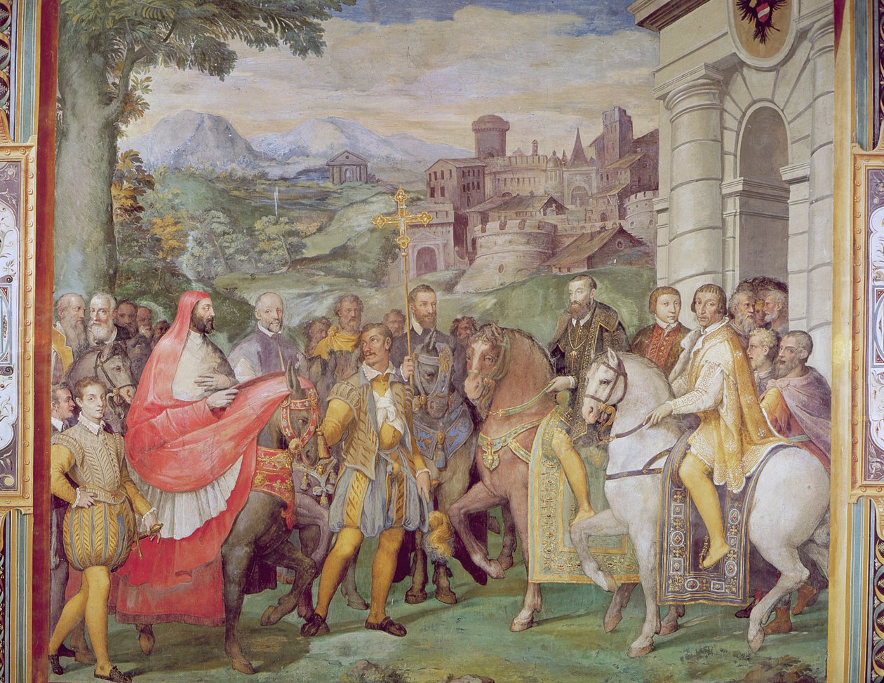 V. Károly (1500-58) és Alessandro Farnese (1546-92) Wormsban, a "Sala dei Fasti Farnese" (Farnese pompájának terme), 1557-66 (lásd 95812). alkotó: Federico Zuccaro