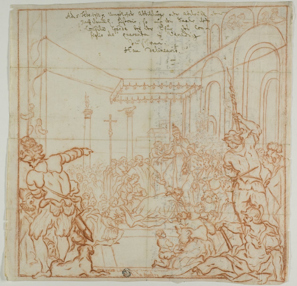 Barbarossa Frigyes császár benyújtása III. Sándor pápának alkotó: Federico Zuccaro