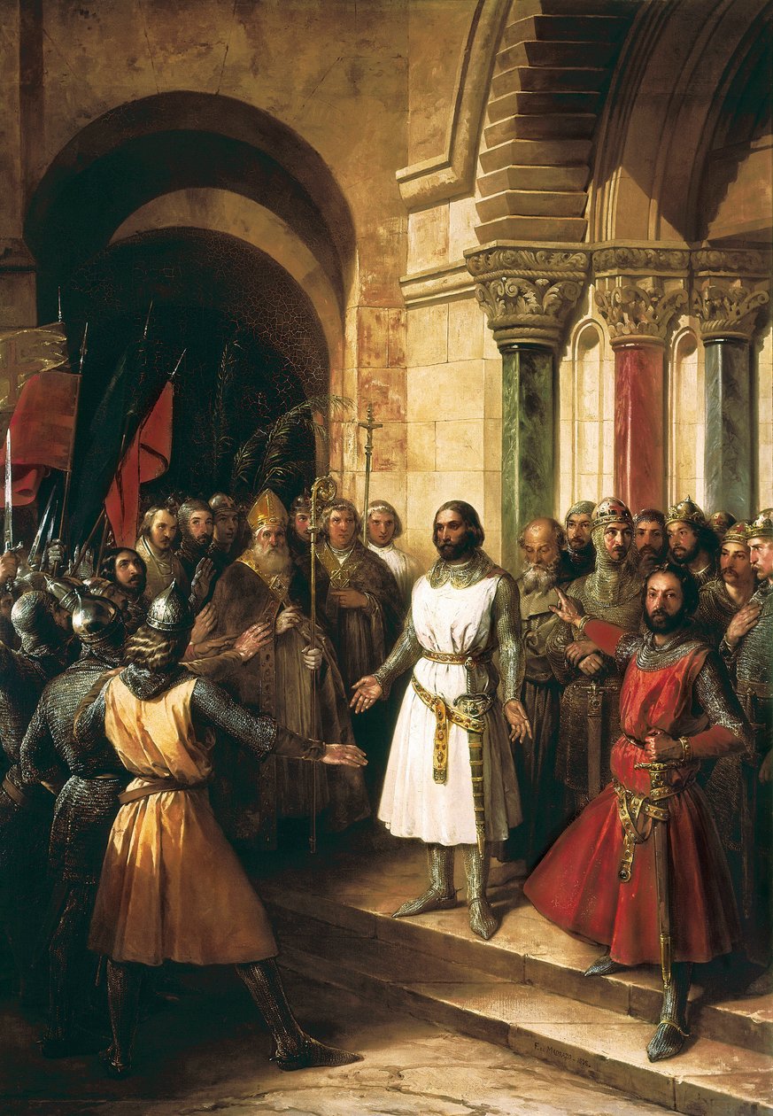 Godefroy de Bouillont Jeruzsálem királyává választották 1099. július 23-án és 1839-ben. alkotó: Federico de Madrazo y Kuntz