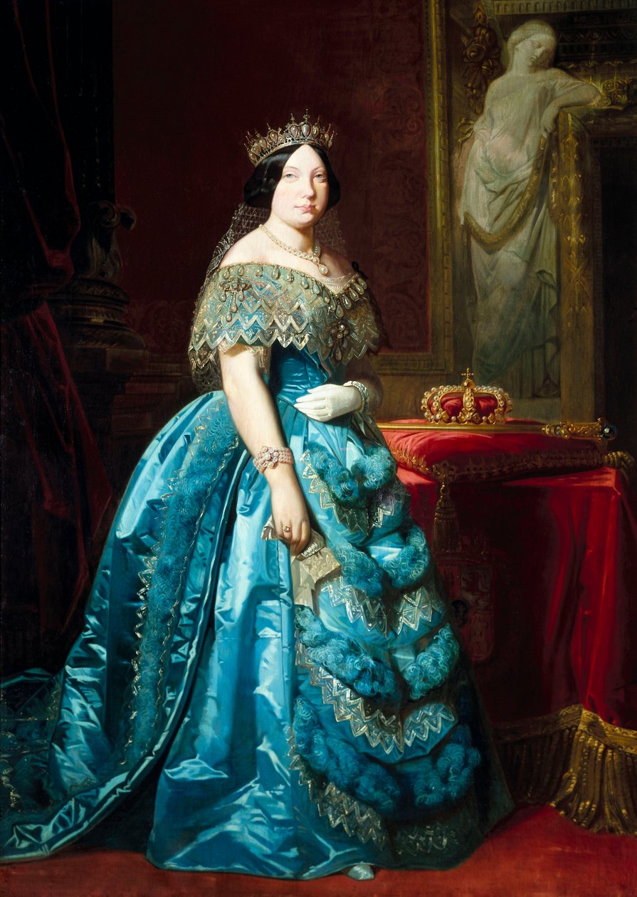 II. Izabella spanyol királynő portréja alkotó: Federico de Madrazo y Kuntz
