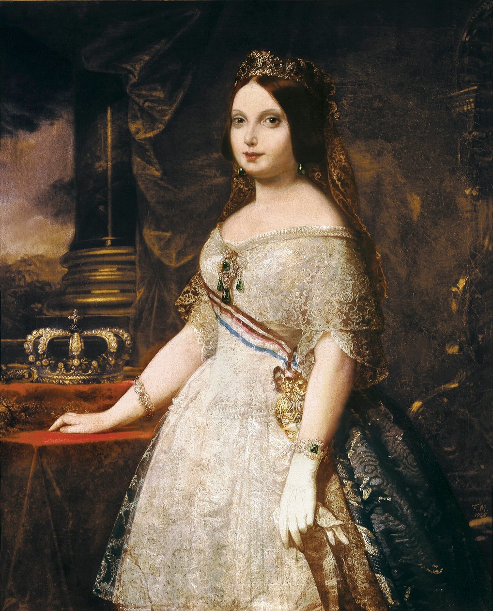 II. Izabella spanyol királynő (II. Bourbon Isabella, 1830-1904) Federico Madrazo festménye alkotó: Federico de Madrazo y Kuntz