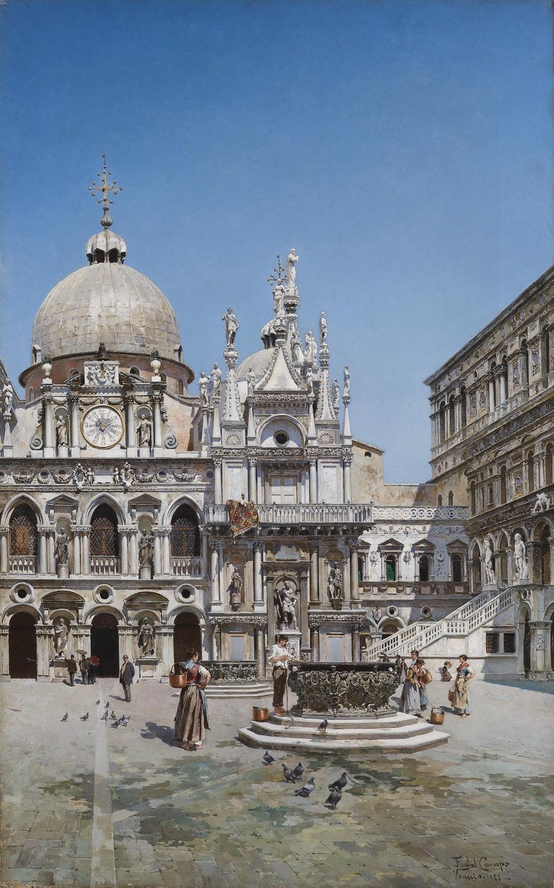 A Dózse-palota udvara, Velence alkotó: Federico del Campo
