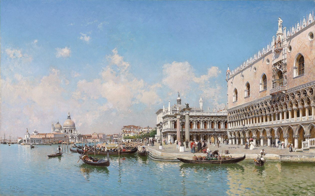A Dózse palota és a Santa Maria della Salute, 1896 alkotó: Federico del Campo