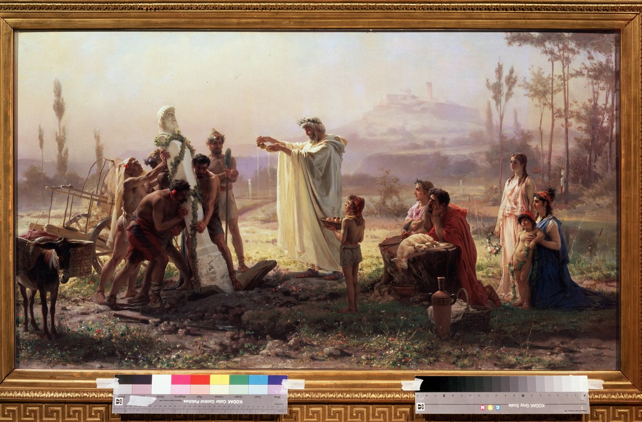 Az ókori Görögország: "Hermész isten előtti tiszteletadás szertartása" Feodor Andrejevics Bronnikov (1827-1902) festménye 1874 Méret: 70x123 cm Állami Tretyakov Galéria Moszkva alkotó: Fedor Andreevich Bronnikov