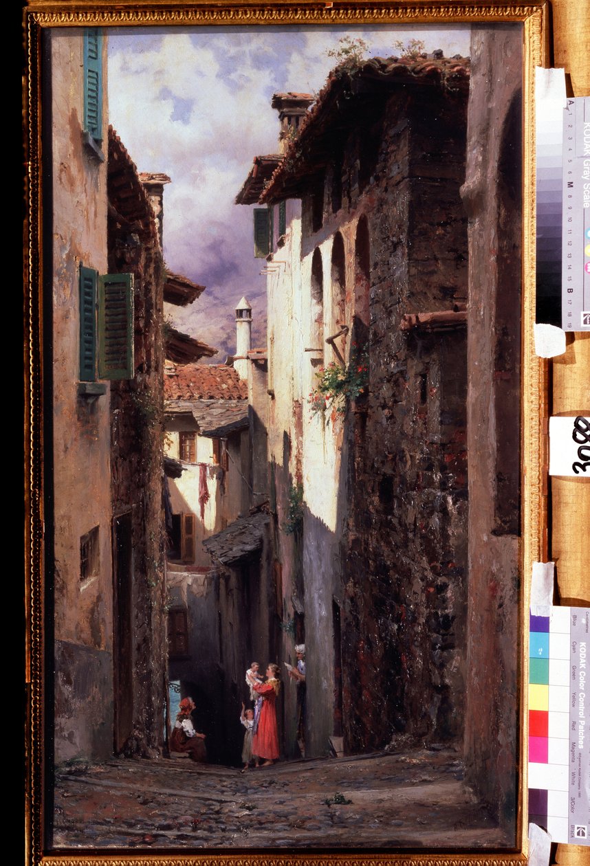 ""Scene de rue a Bellagio en Italie"" Peinture de Feodor Andreyevich Bronnikov (1827-1902) 1875 State Tretyakov Gallery, Moscou alkotó: Fedor Andreevich Bronnikov