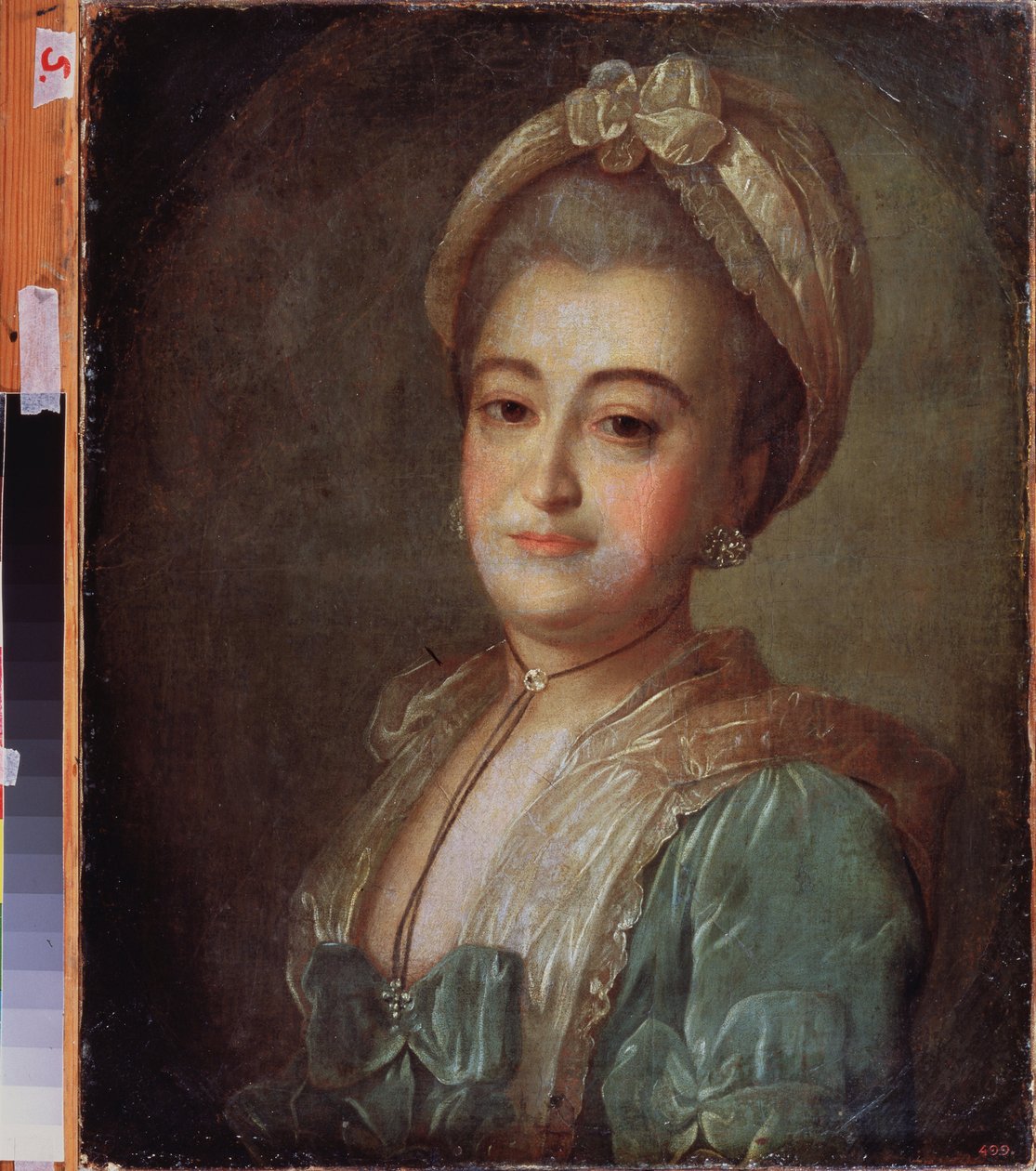 Portré de la comtesse Elisabeth Lobanova Rostovskaya (Lobanova-Rostovskaya) (Lobanova-Rostovskaya) (Lobanova Rostovskaya) (?). Peinture de Fyodor (Fedor ou Fiodor) Stepanovich Rokotov (1735-1808), huile sur toile, vers 1775. Art russe 18e siecle. A állam alkotó: Fedor Stepanovich Rokotov
