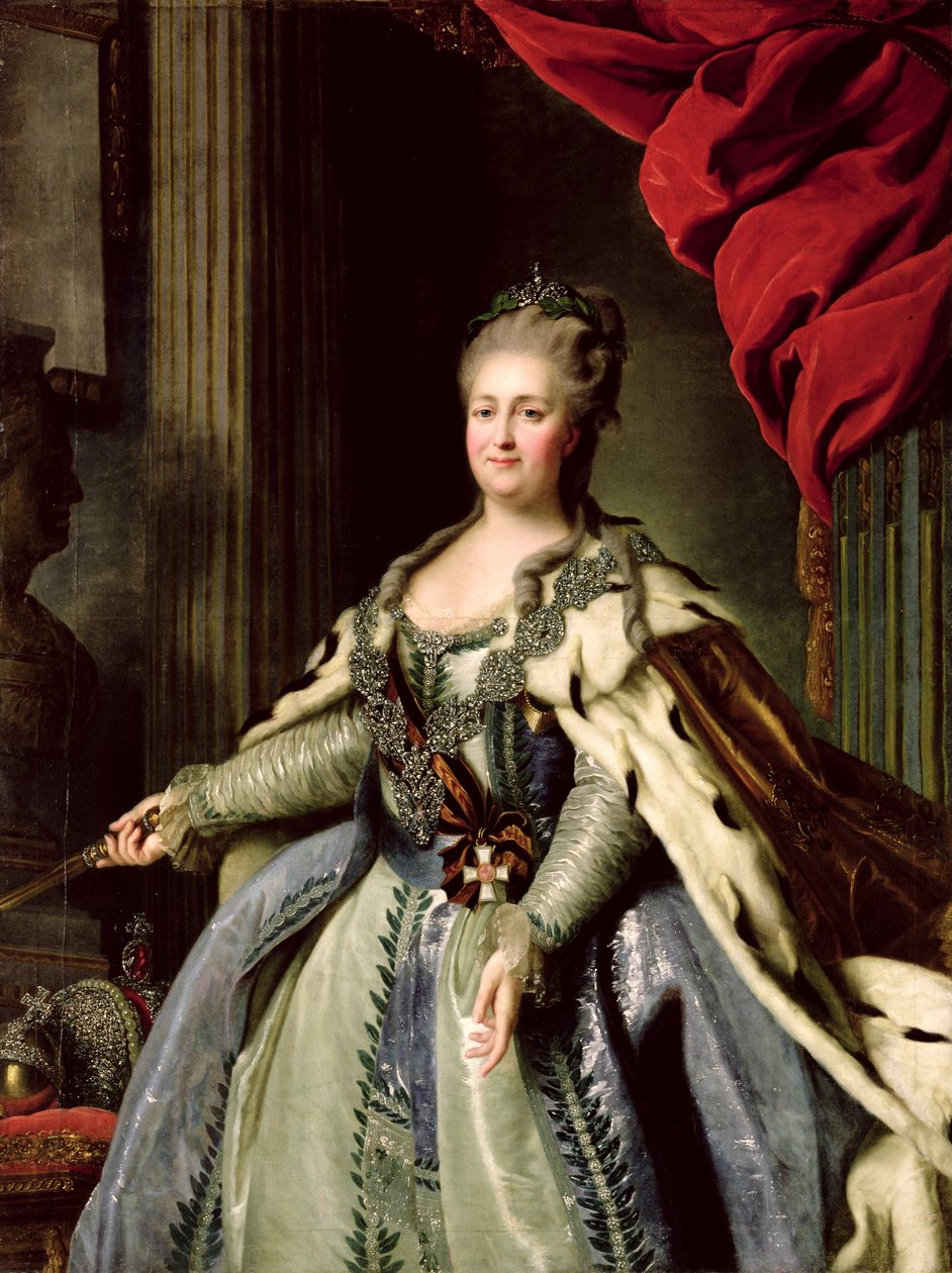 II. Katalin (1729-96) portréja 1770 körül (olaj, vászon) alkotó: Fedor Stepanovich Rokotov