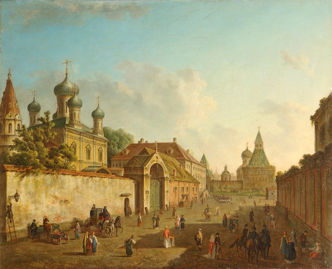 Kilátás a Lubjanka térről a Vlagyimir-kapura Moszkvában, 1800-as évek alkotó: Fedor Yakovlevich Alekseev
