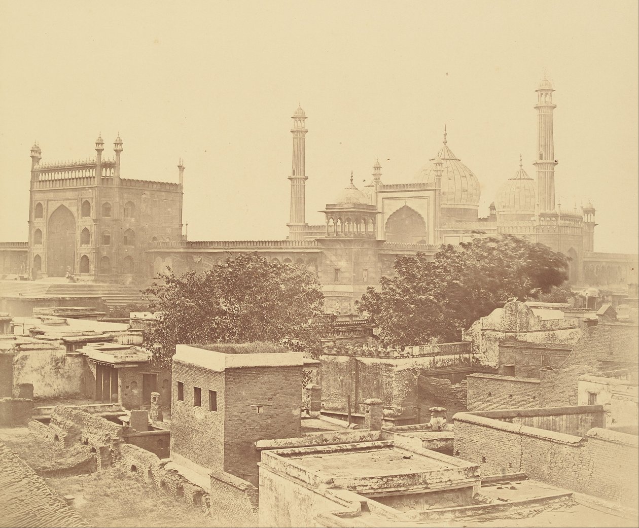 Bejárat a Delhi Juma Masjid nagy mecsetébe alkotó: Felice Beato