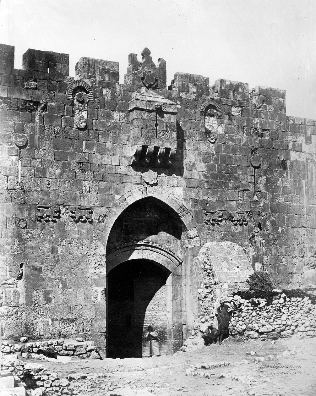 Oroszlánok kapuja, Jeruzsálem, 1857 alkotó: Felice Beato