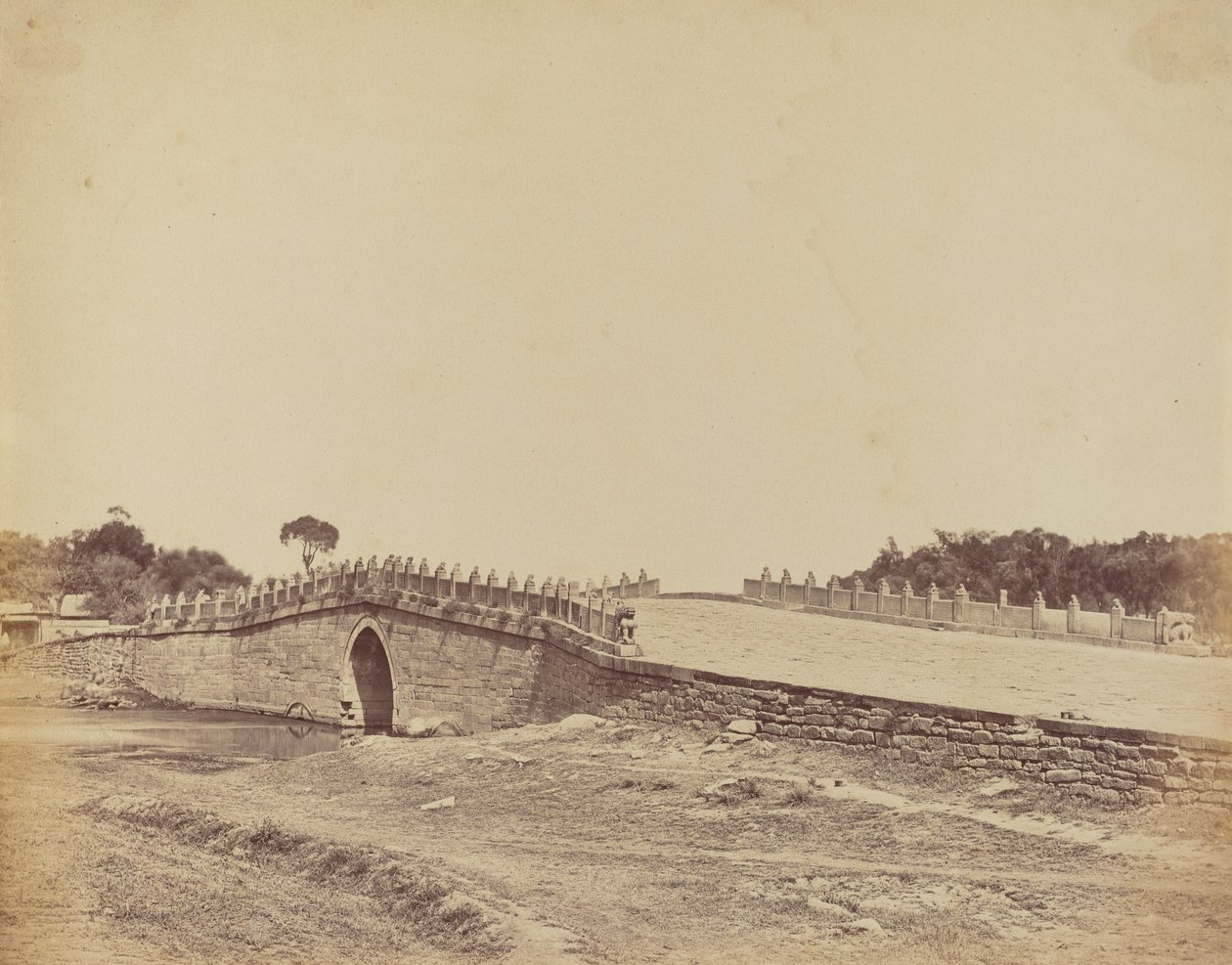 Palichian hídja Pekin közelében, a kínai császári csapatokkal vívott harc színhelye, 1860. szeptember 21. alkotó: Felice Beato