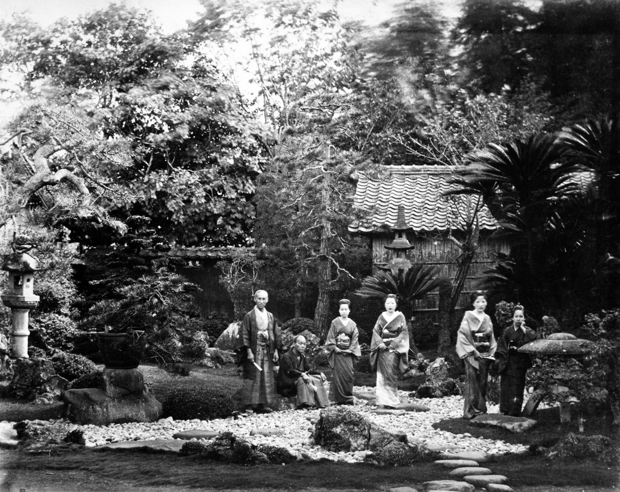 Japán kert Harában, 1860 körül alkotó: Felice Beato