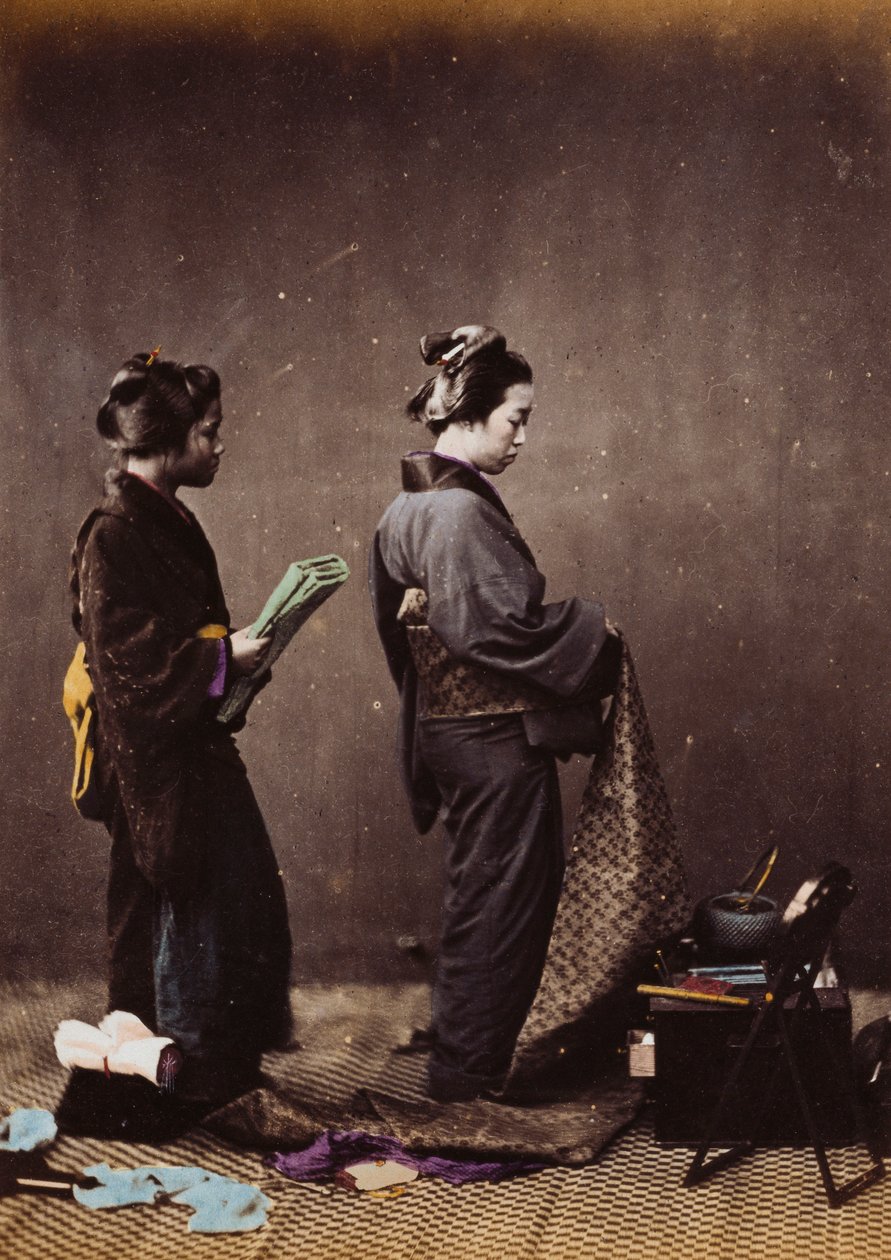 Japán női öltözködés, 1870-1880 körül alkotó: Felice Beato