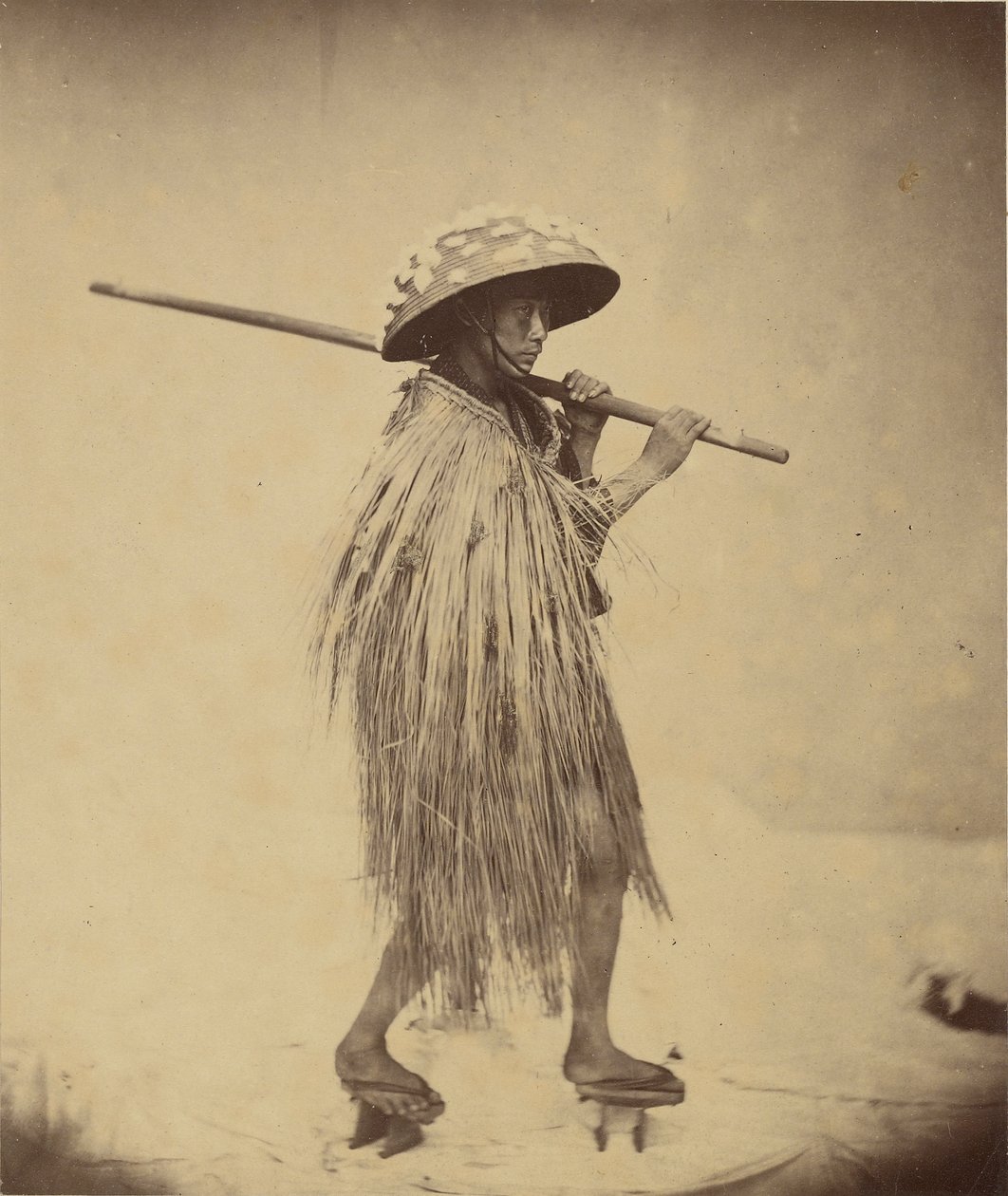 Japán Mackintoshban, 1865 körül alkotó: Felice Beato