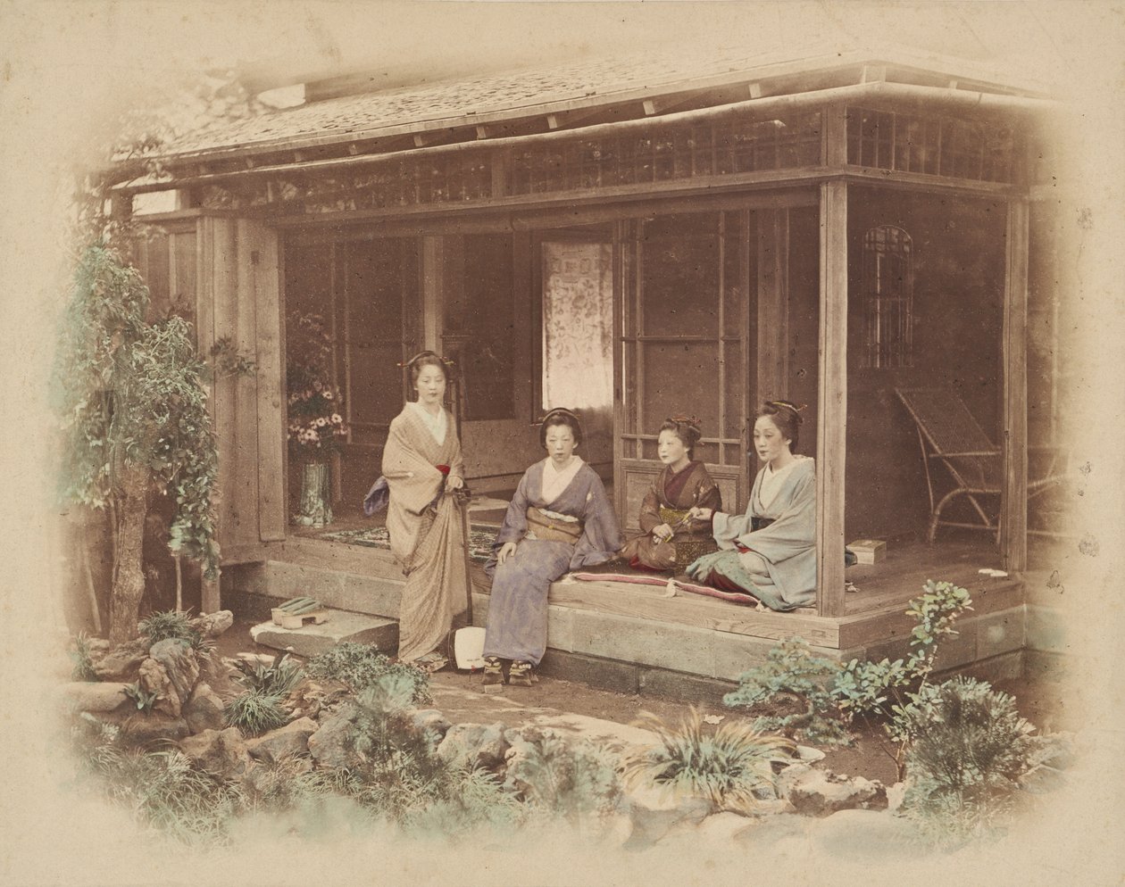 Japán nők egy magánházban alkotó: Felice Beato