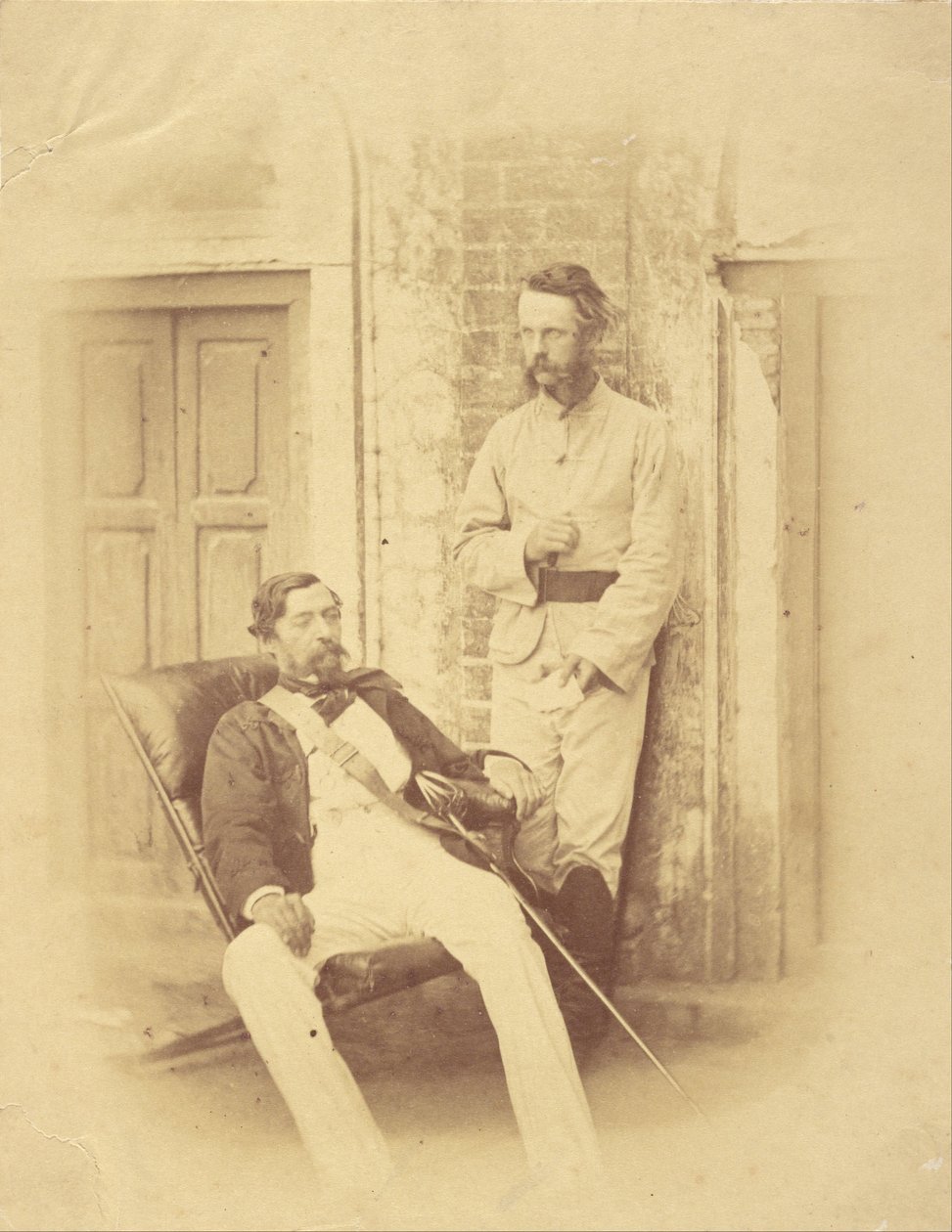 Sir Robert Napier vezérőrnagy és William Wilberforce Harris Greathed alezredes, Bengália alkotó: Felice Beato