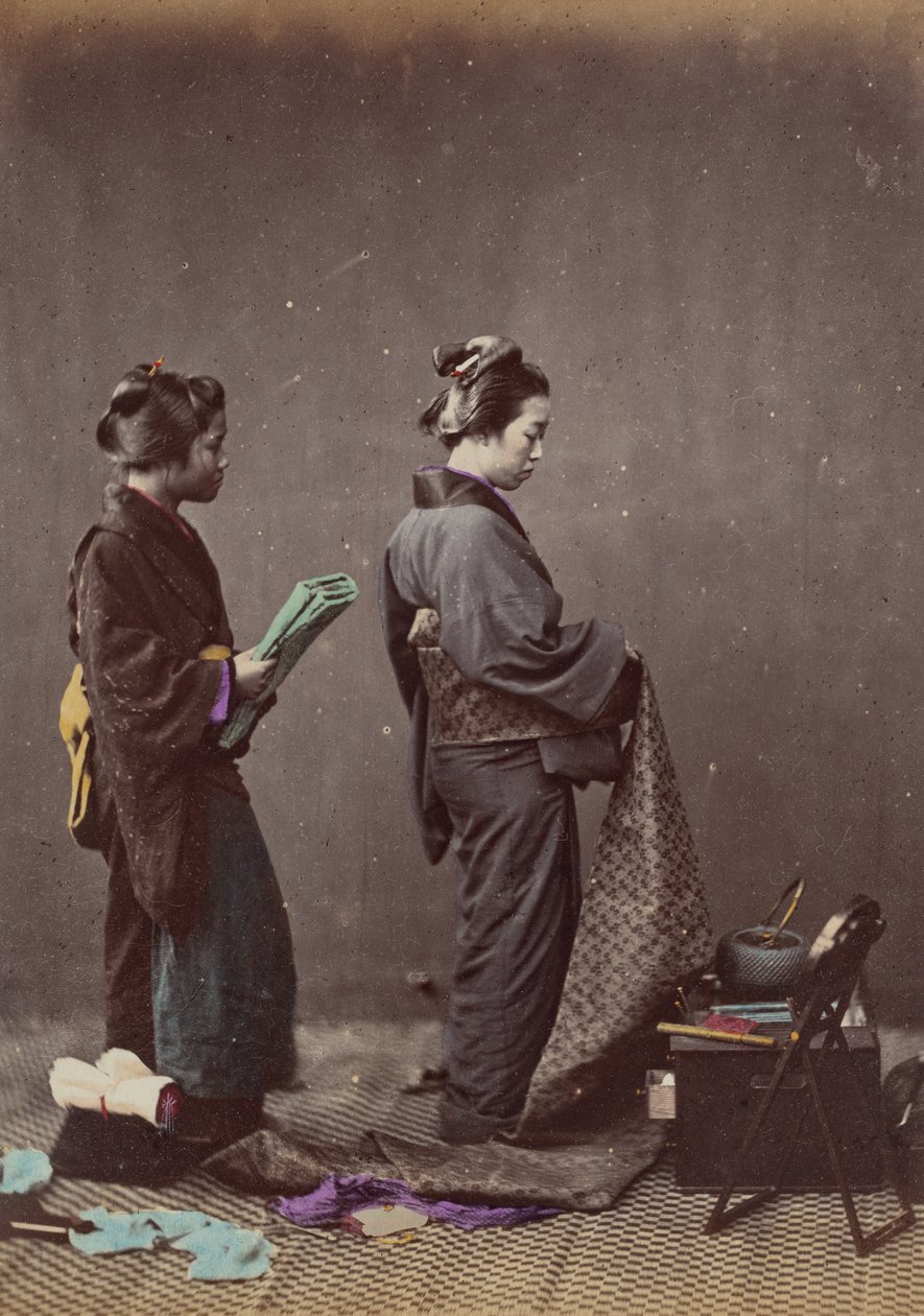 Obi vagy öv felöltése, 1868. alkotó: Felice Beato