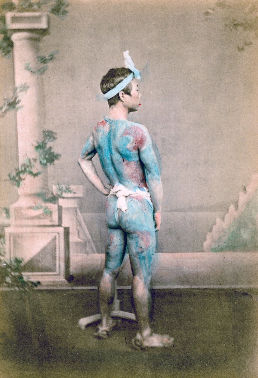 Tetovált japán vőlegény betto, Japán, 1882 alkotó: Felice Beato