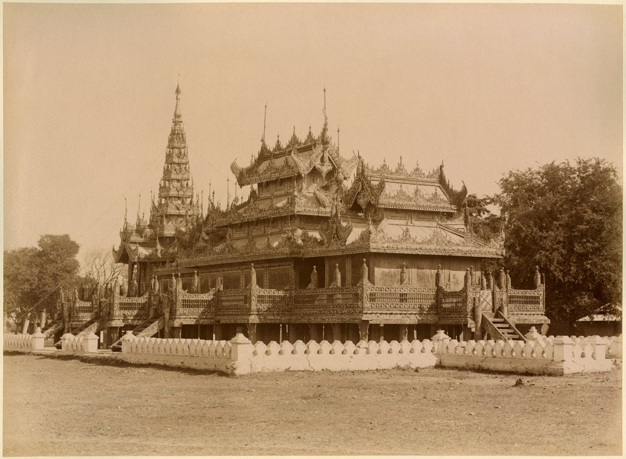 A Nan-U Human-Se, Shwe-Kyaung Mandalay palotájában, Burmában, 19. század vége (albumnyomat) alkotó: Felice Beato